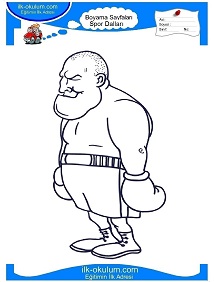 Çocuklar İçin Boks Boyama Sayfaları 